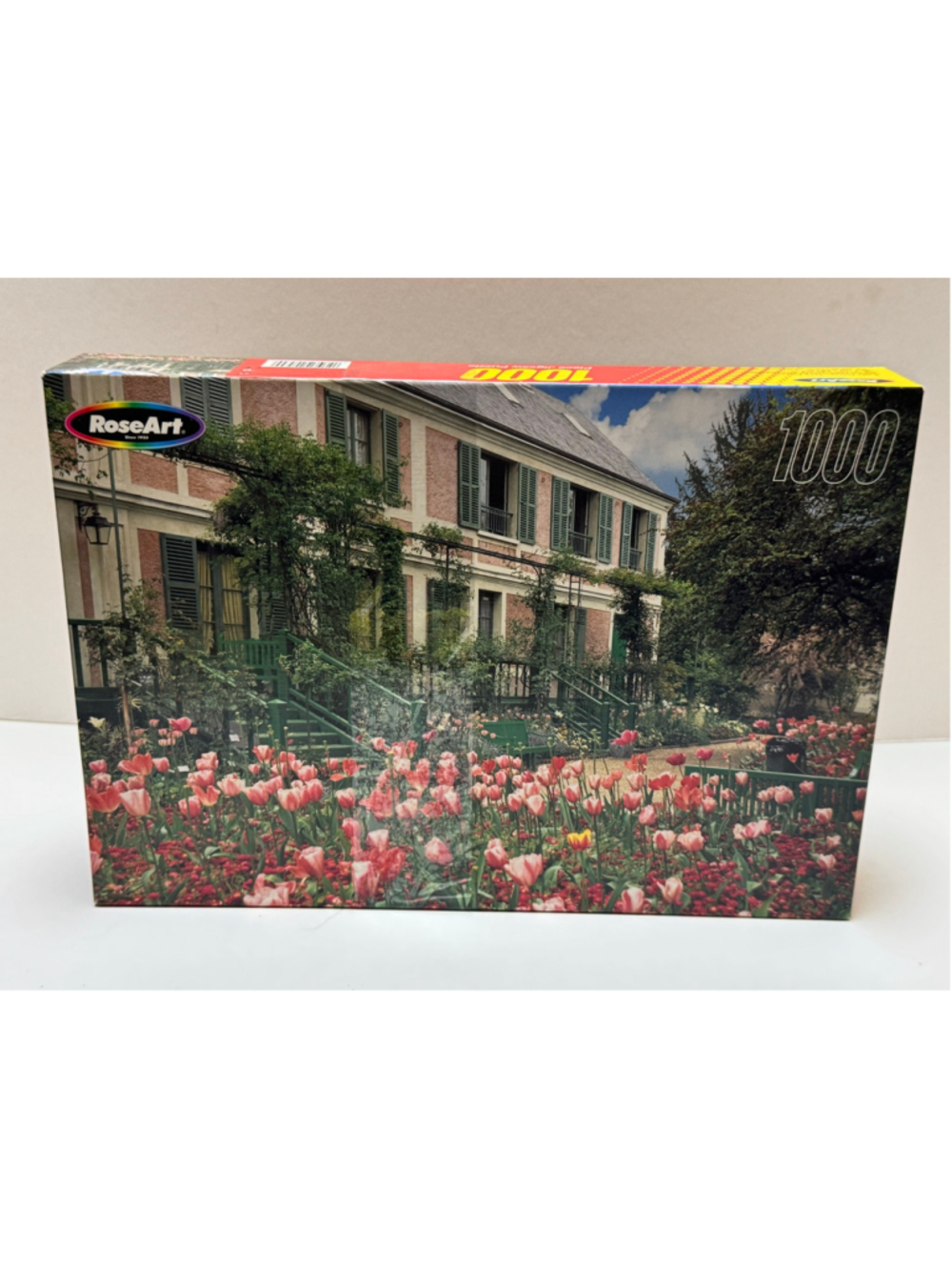 RoseArt Monet's House & Tulips 1000 Piece Jigsaw Puzzle Pink Green